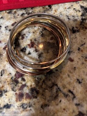 Tri-Tone Stackable Bangle Bracelet Set - Gold, Rose Gold & Silver